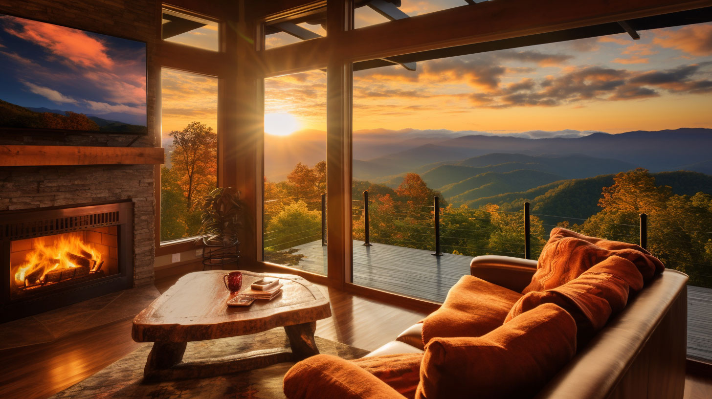 One of the luxury cabins in Gatlinburg that offers amazing views of the Smoky Mountains.